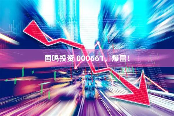 国鸣投资 000661，爆雷！